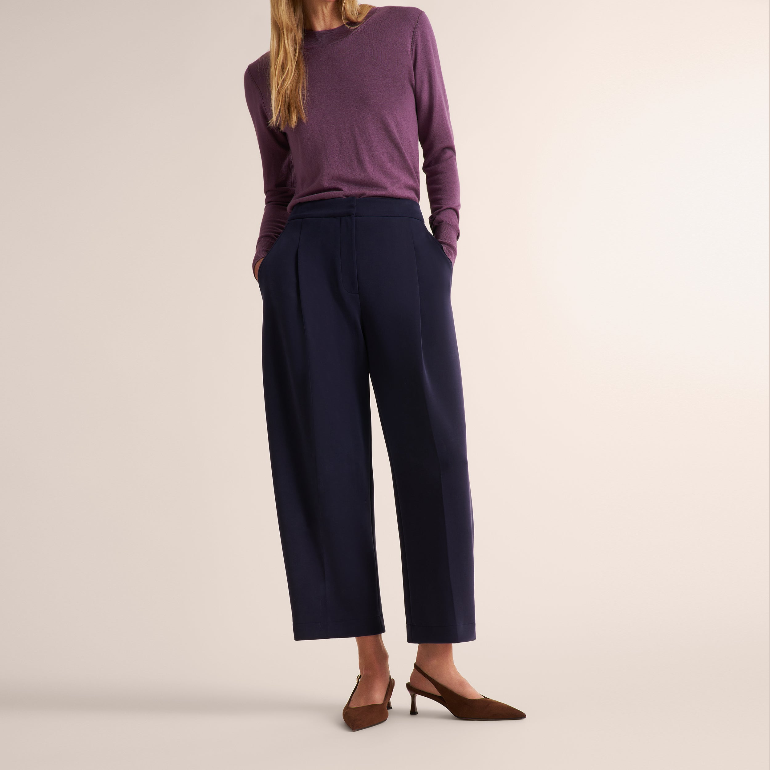 Bala Barrel Pant - OrigamiPlush :: Navy from M.M.LaFleur