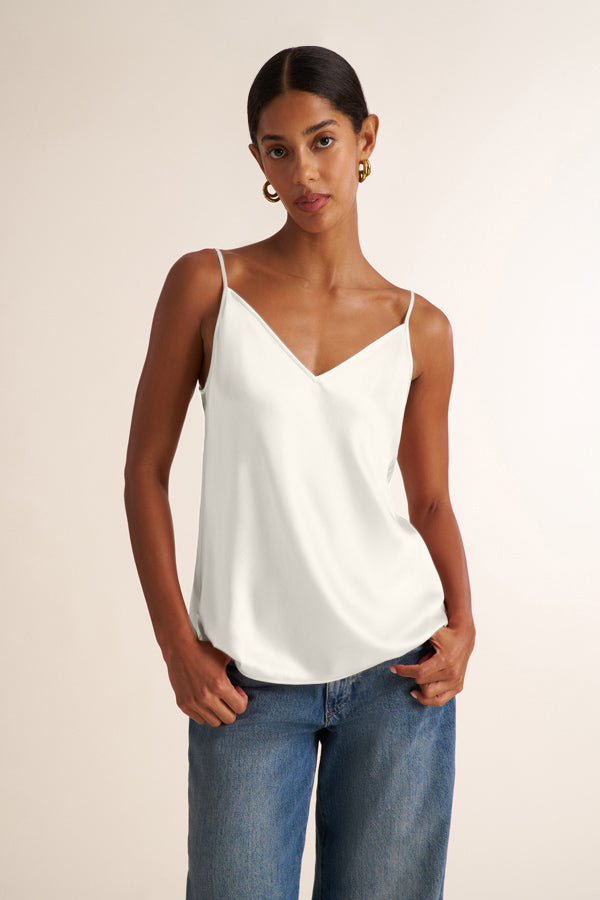 Lisey Layering Cami - Silk Charmeuse Blend :: Ivory from M.M.LaFleur