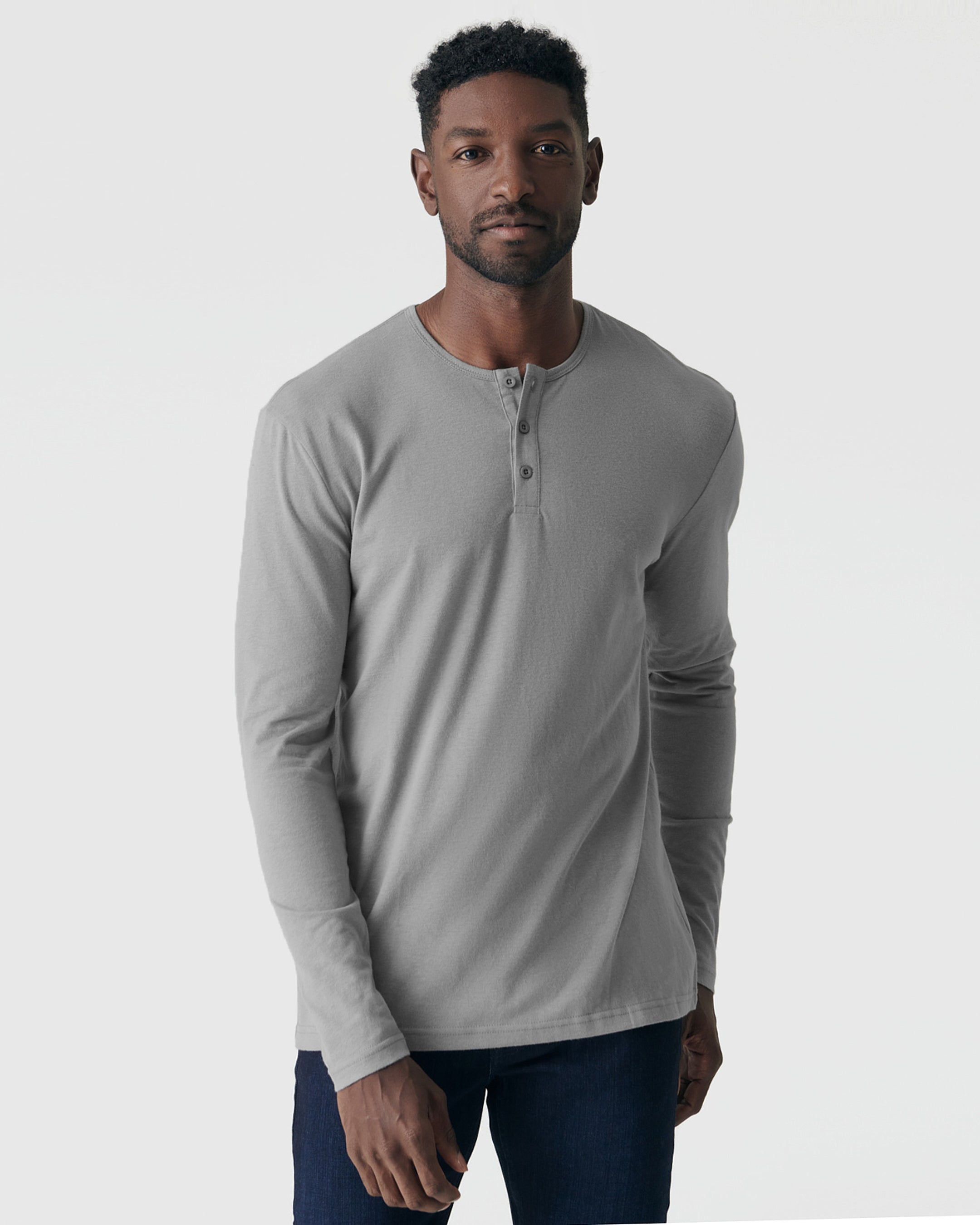 Glacier Gray Long Sleeve Henley from True Classic