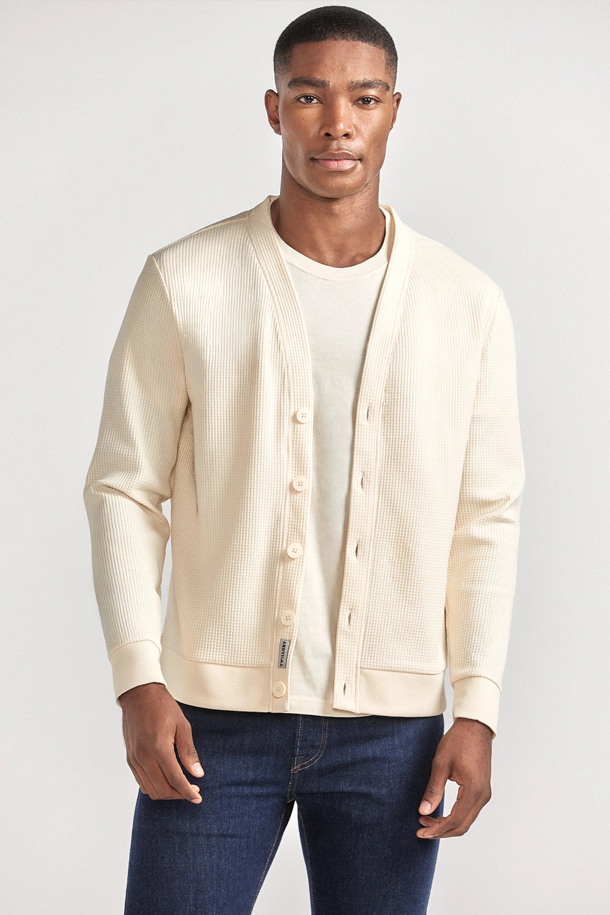 Waffle-Knit Cardigan | Ivory from Twillory