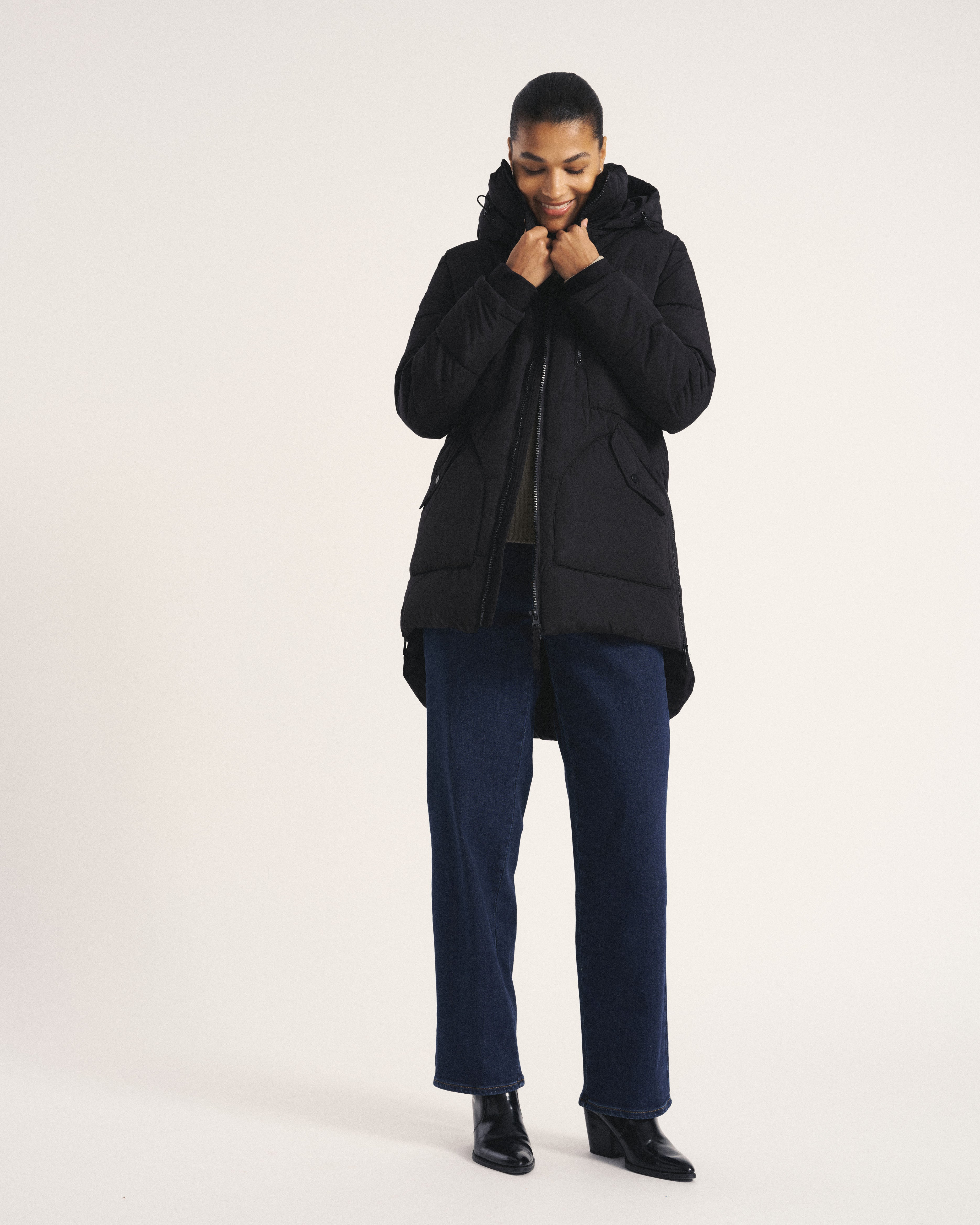 Matterhorn Mid Hooded Puffer - Black from Universal Standard