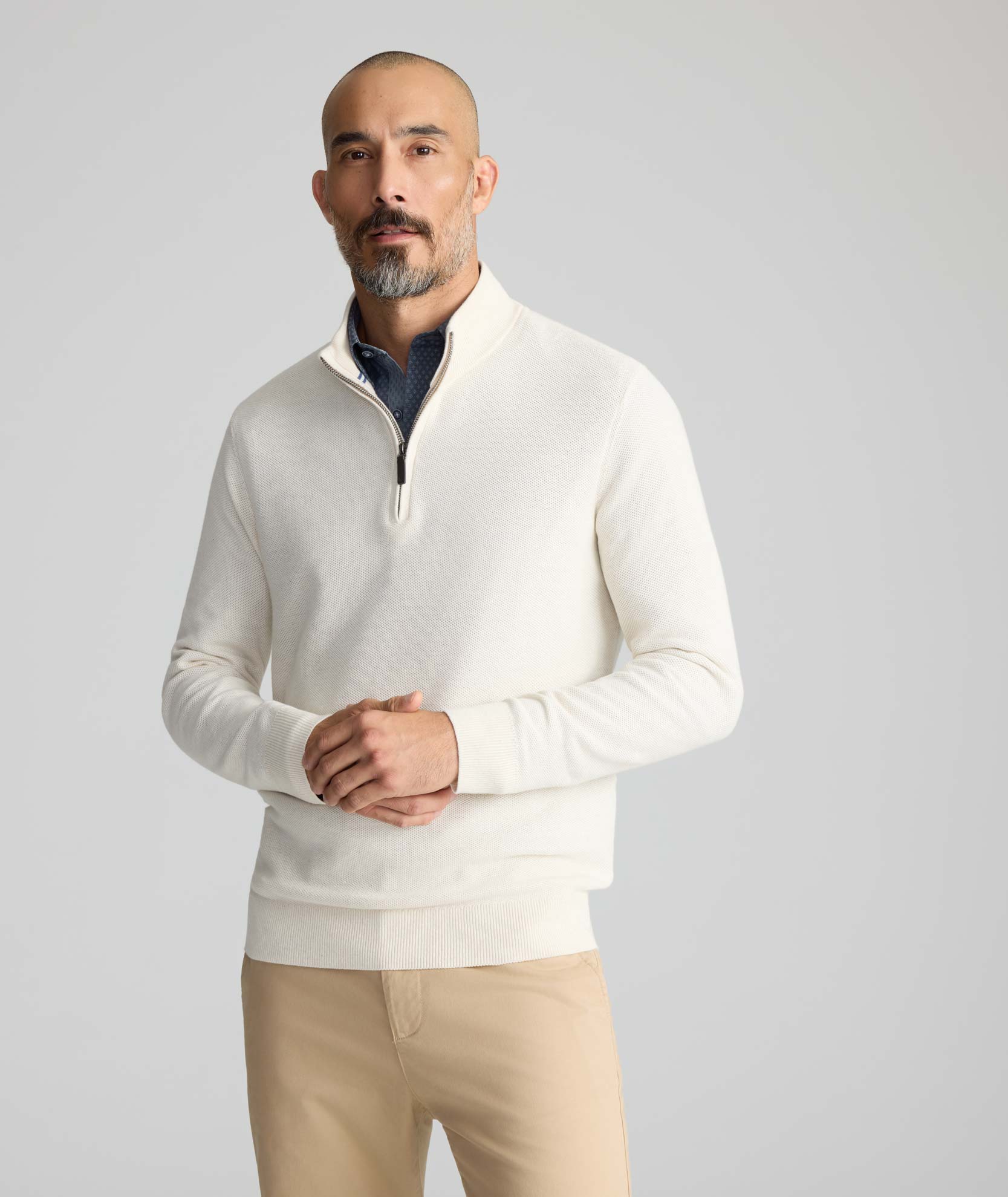 Cotton Quarter-Zip Sweater from UNTUCKit